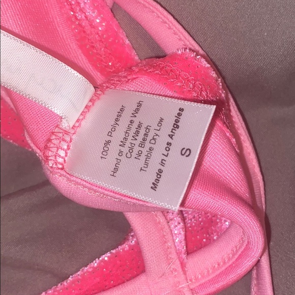 Madison Ruffle Crop Top in Pink Velvet Small - Picture 6 of 6